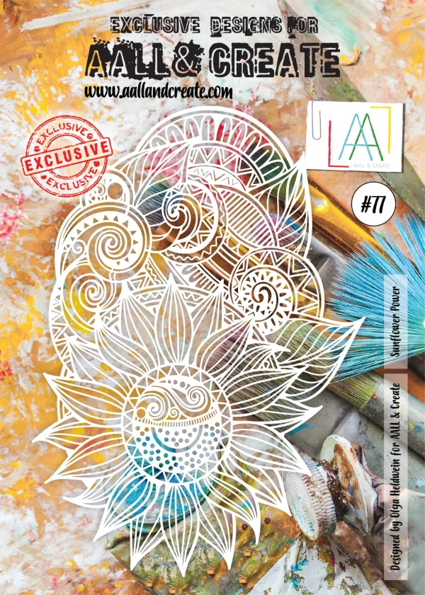 AALL & Create-#77-Sunflower Power Stencil-A4