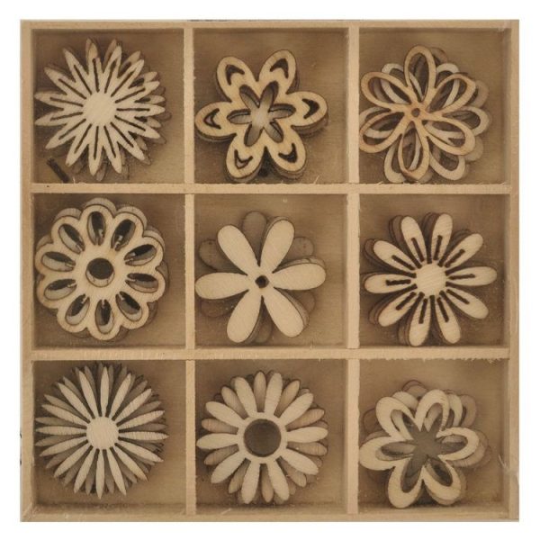 Kaisercraft- Wooden Shapes- FLOWER - 45PCS