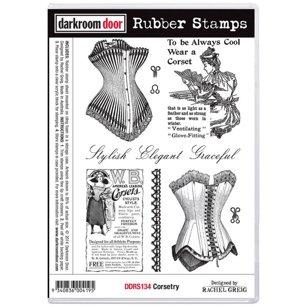 Mez's Stash--DARKROOM DOOR Rubber Stamp Set - Corsetry